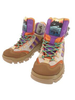 Gucci Adidas Canvas Rubber Multicolor Trekking Shoes Short Boots 37.5